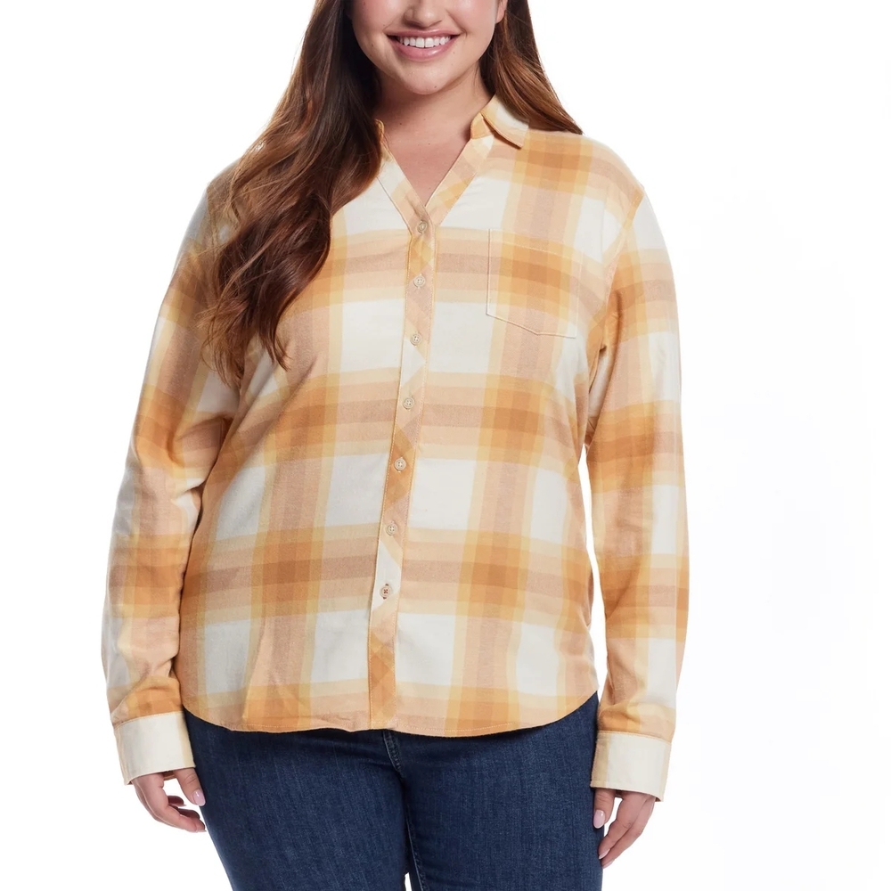 Weatherproof Vintage  Women's‎ Flanned Plaid Button-Down Shirt